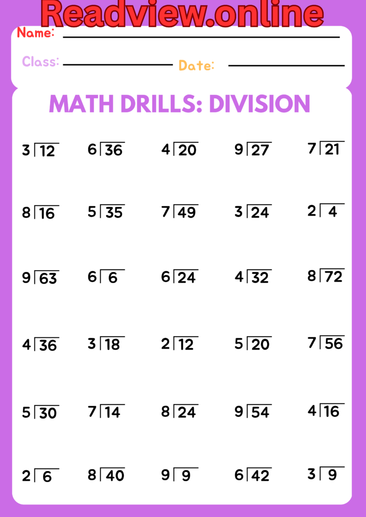 Math Drills Division