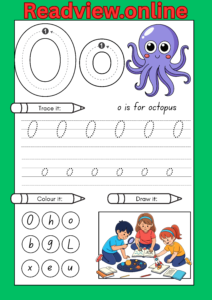Learning letters with octopus illustration
