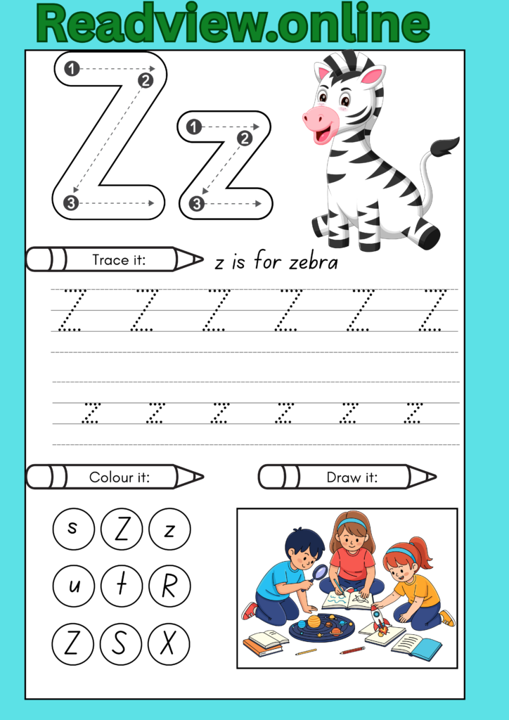 Educational activity for letter Z
